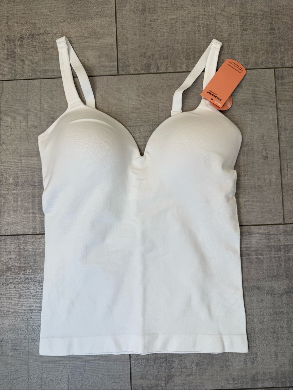 NWT Shapermint Essentials Sweetheart Built-In Bra Shaper Cami White XL